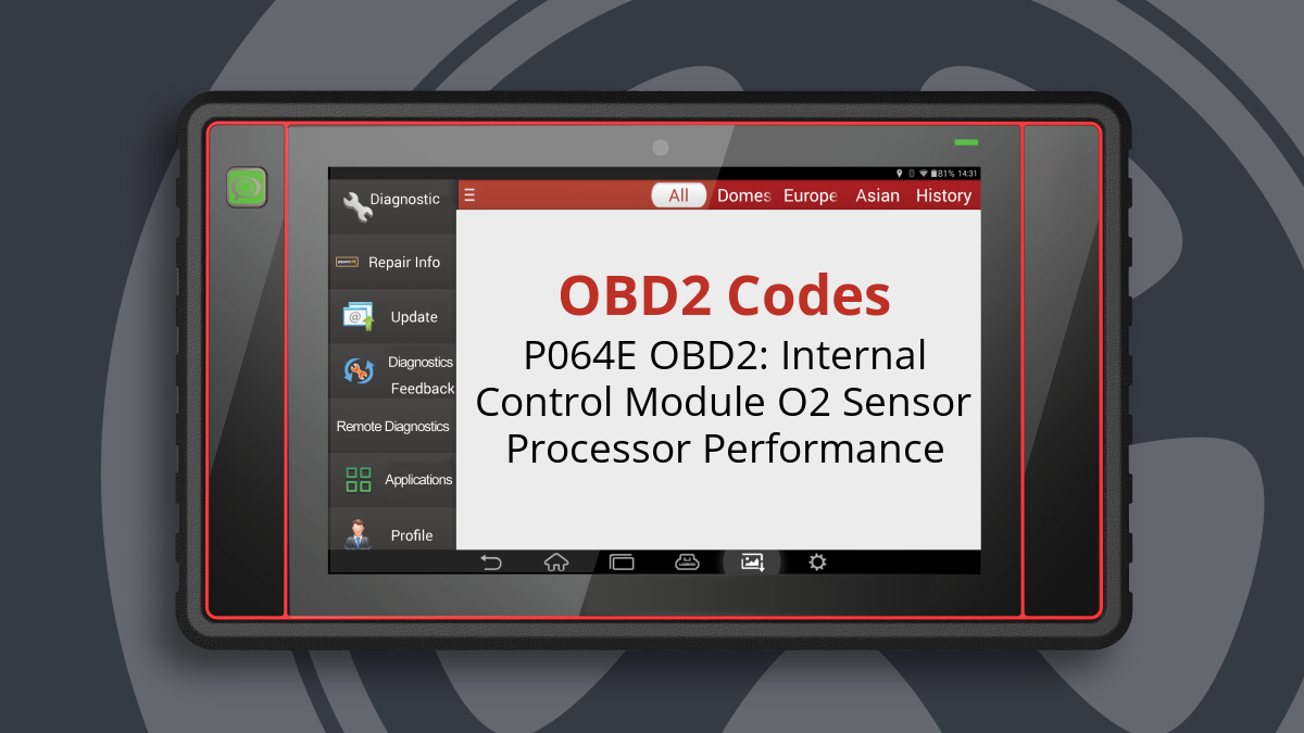 P064E OBD2: Internal Control Module O2 Sensor Processor Performance